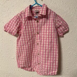 Hanna Andersson Pink Plaid Button Down Shirt